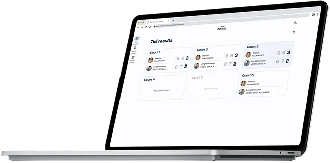 Zenniz coaching dashboard on laptop